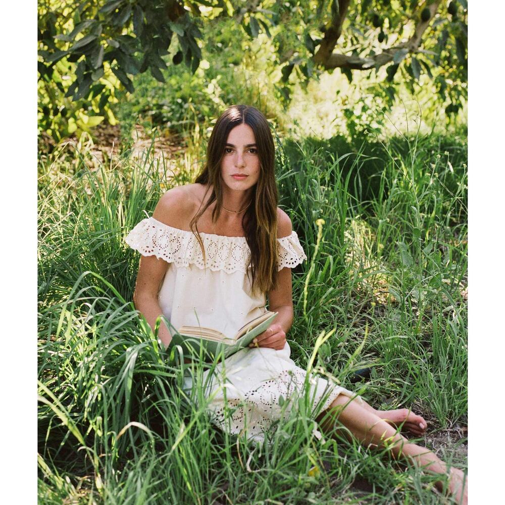 CHRISTY DAWN Mairin Off the Shoulder Maxi Dress In Elderflower Embroidery MEDIUM - Picture 5 of 7
